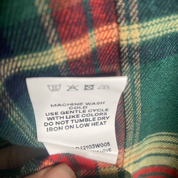 NWT Bloomchic Midi Dress Size 14/16 Red Green‎ Plaid Flannel Belted - Picture 5 of 11